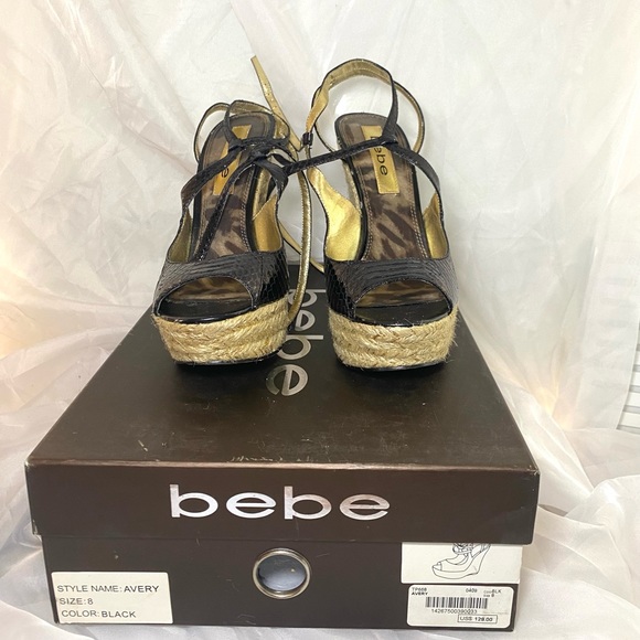 Black bebe wedges - Picture 5 of 6